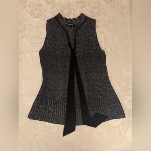 SOLD - NWOT DKNY Black and White Sleeveless Top with Tie Size L